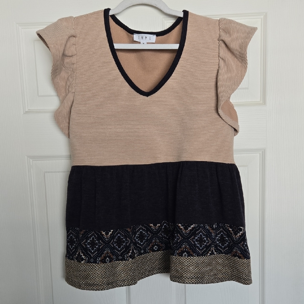 THML Ruffle Sleeve Top Medium